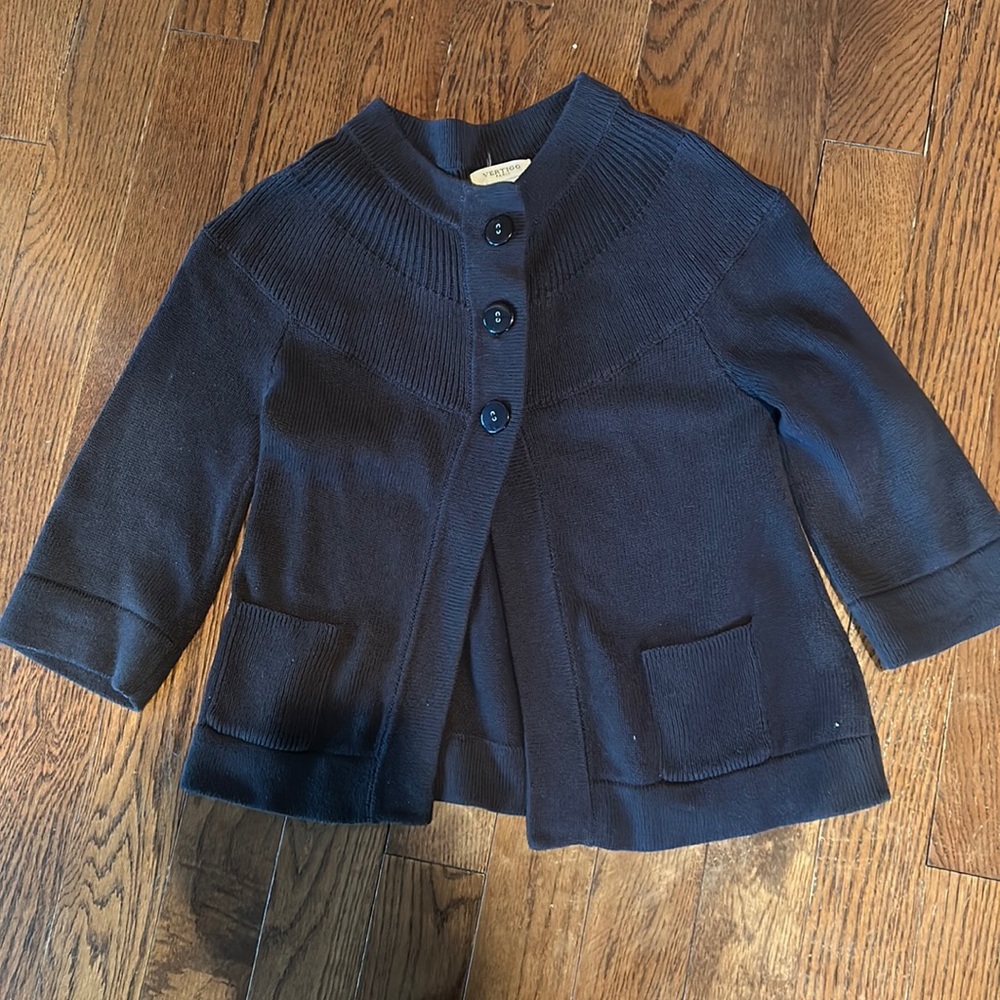 Vintage Vertigo Paris Crop Sweater- Dark Grey - Excellent Condition- Size M